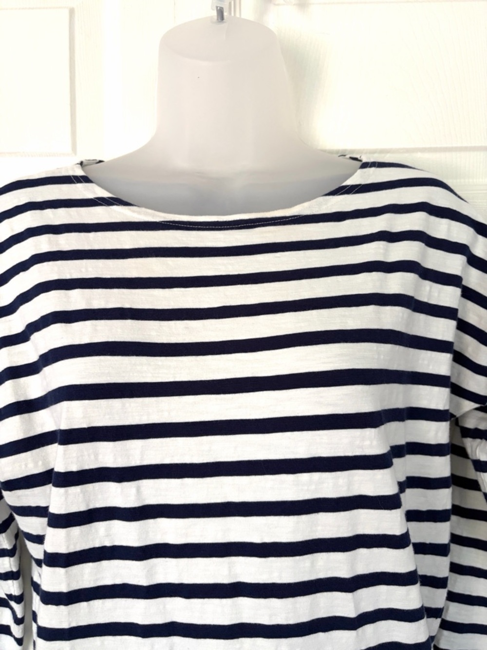 Patagonia Dress Organic Cotton Floral French
Stripe Shift Dress Navy White Small - Picture 5 of 15